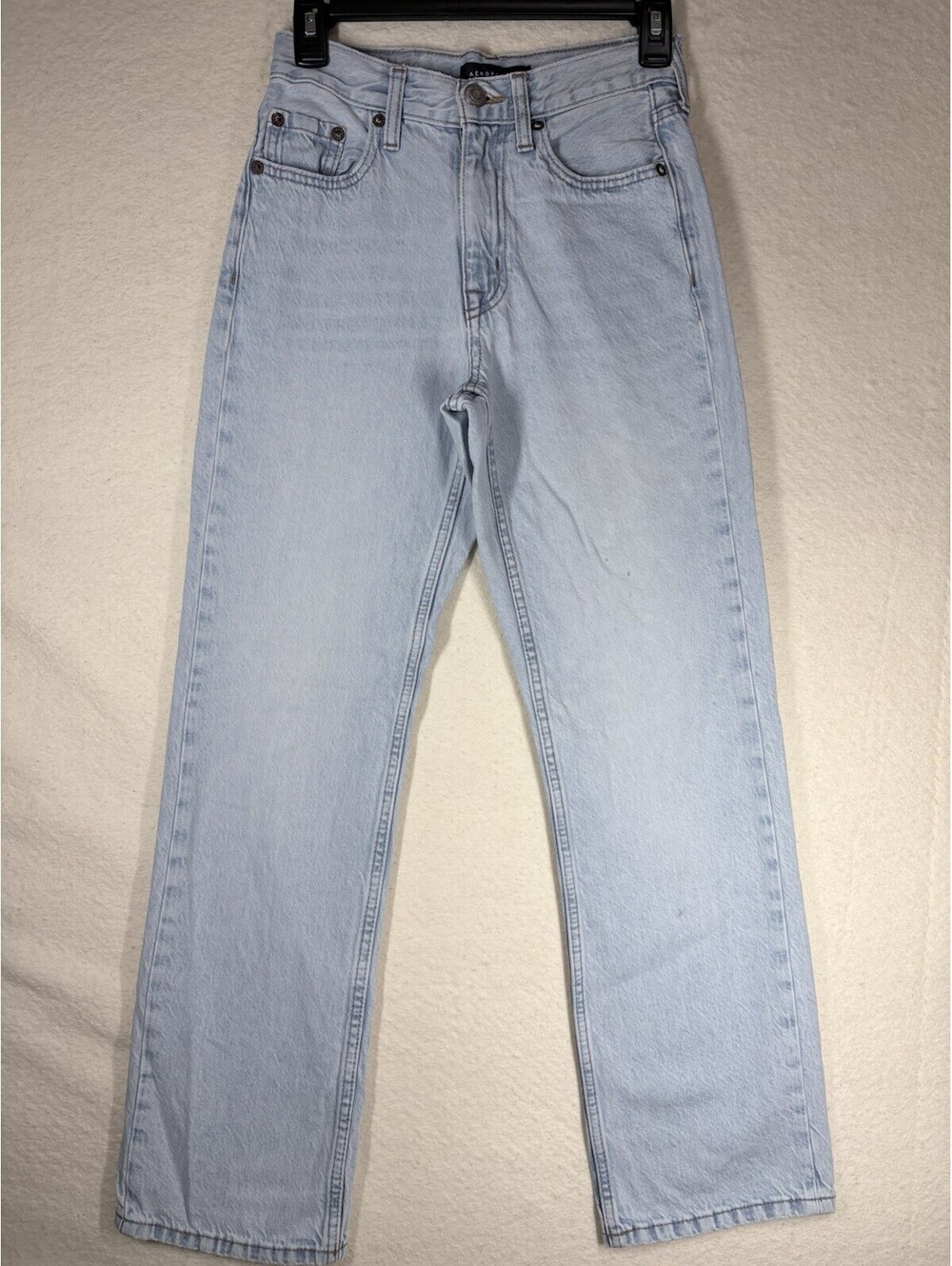 Jeans 000 Regular Light Wash Aeropostale High Rise Baggy Straight Leg